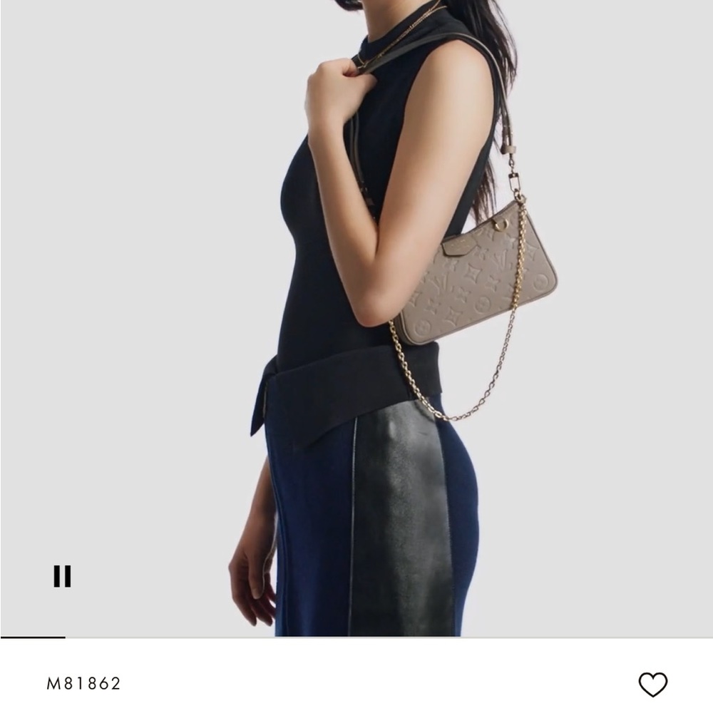 Louis Vuitton easy pouch on strap, in color turtledove.